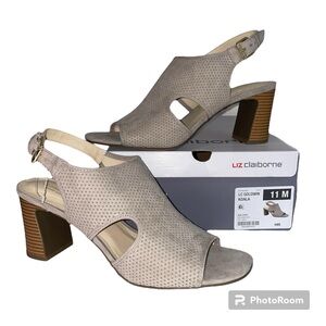 NWT Liz Claiborne Goldwin Koala Heels Sandals Womans Size 11 M